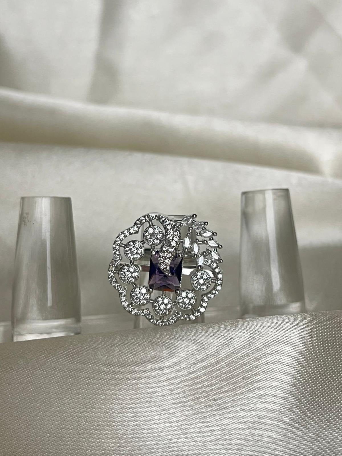 A D Stone Finger Ring 1