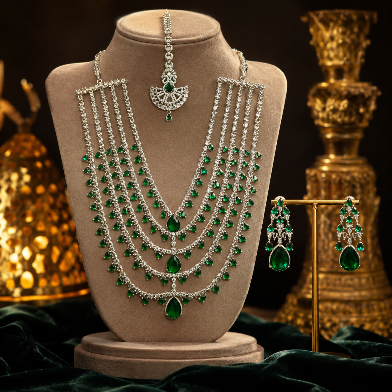 Green Ruby Diamond Elegent Set