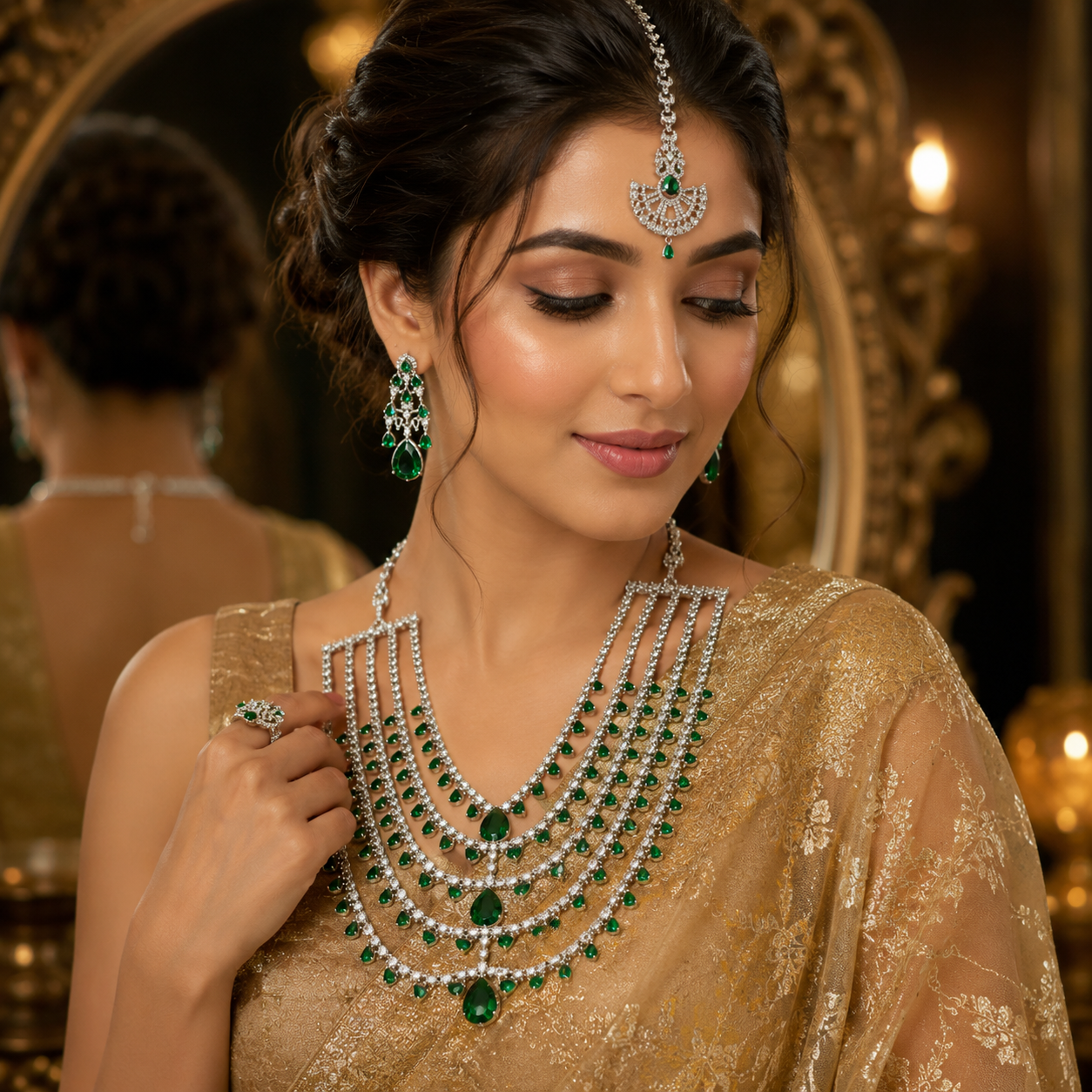 Green Ruby Diamond Elegent Set