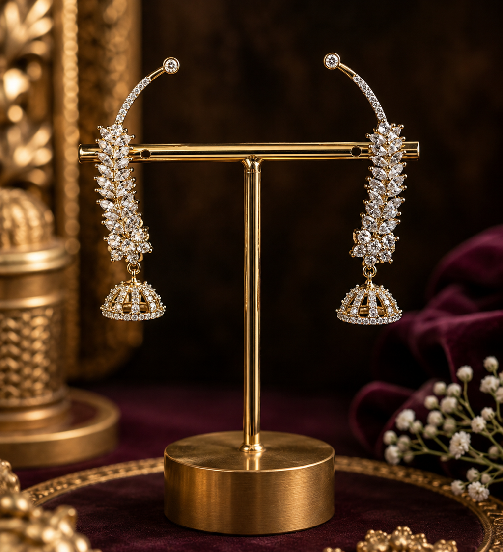 Silver climber earrings