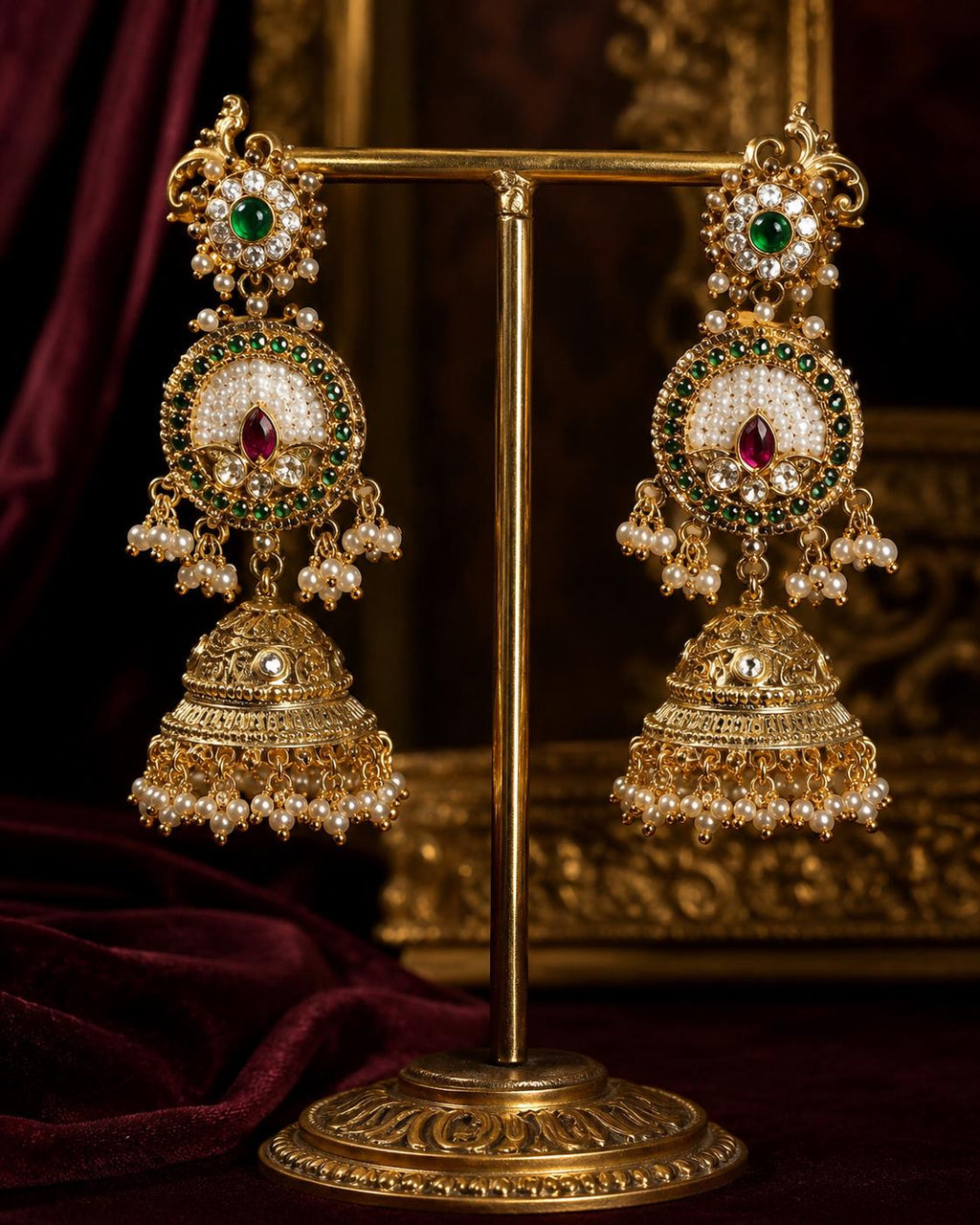 Indian Bridal Jewelry Set, Kundan Style Necklace, Choker, Jhumka Earrings, Maang Tikka