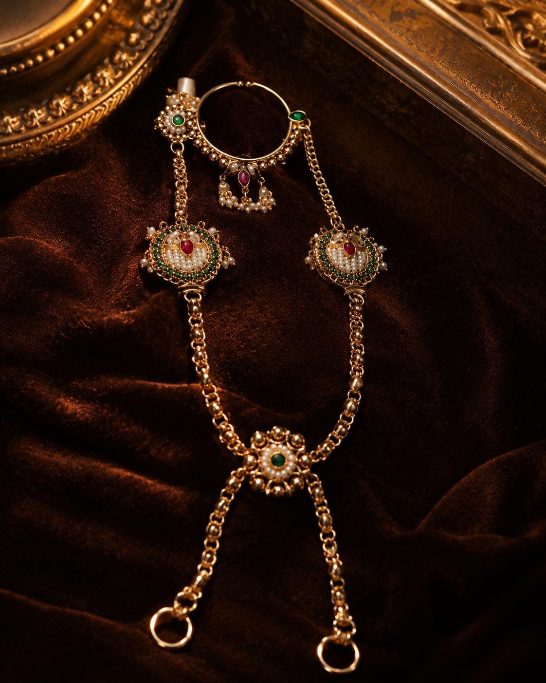 Indian Bridal Jewelry Set, Kundan Style Necklace, Choker, Jhumka Earrings, Maang Tikka